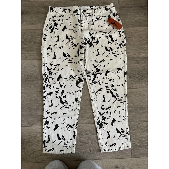 CRISTINA MARTINEZ GENDER INCLUSIVE ABSTRACT PRINT DENIM JEANS - Picture 7 of 16